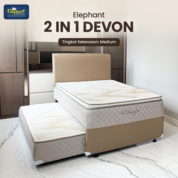 Gambar Elephant Kasur Springbed 2 In 1 Devon Komplit Set - Milk Tea, 90 x 200 dari Elephant Springbed undefined Tokopedia