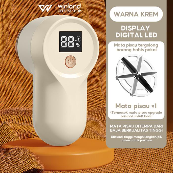 Gambar Winland Penghilang Bulu Baju Elektrik 2-in-1 Penyedot Pemangkas 6 Pisau Stainless Steel Layar Digital untuk Pembersihan Serat/Bulu Pakaian - Putih dari Winland Elektronik Kab. Tangerang Tokopedia