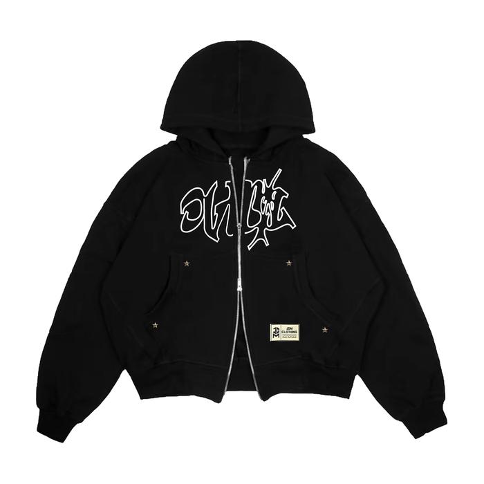 Gambar JDM - Zipper Boxy Bordir Hoodie Double Kepala Zipper Fleece 280 Gsm Unisex - Zipper Boxy BORDIR, M dari JDM CLOTHING undefined 5 Tokopedia