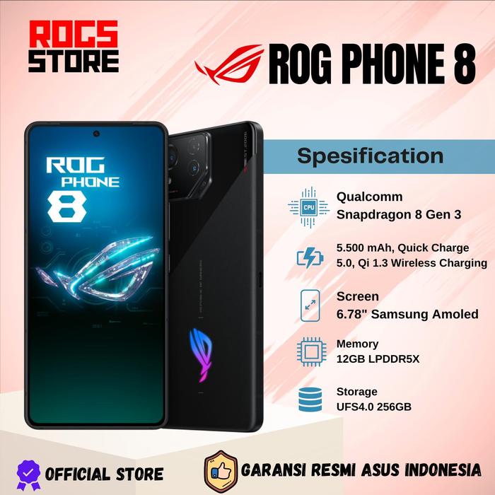 Gambar ASUS ROG PHONE 8 PRO 16/512 GB 12/256 GB  - RESMI ASUS INDONESIA - Tanpa Bonus, 12/256GB GREY dari ROGS STORE undefined Tokopedia