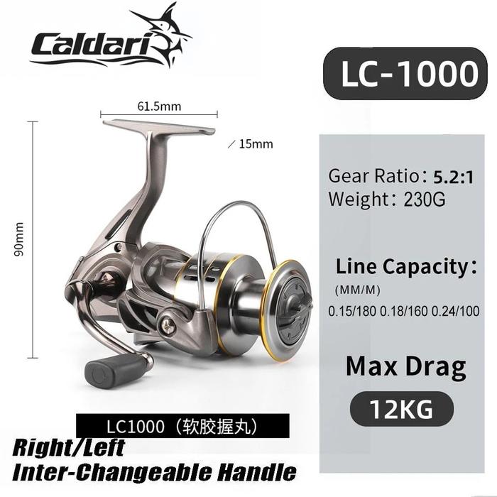 Gambar REEL SALTWATER READY 5.2:1 High Speed • 50KG Max Drag Anti-Karat • Jigging & Spinning Ikan Laut Metal Pancing reel  sw  power  handle  kuat shikari  lunatic - LC-1000(EVA Grip) dari pancing- undefined Tokopedia
