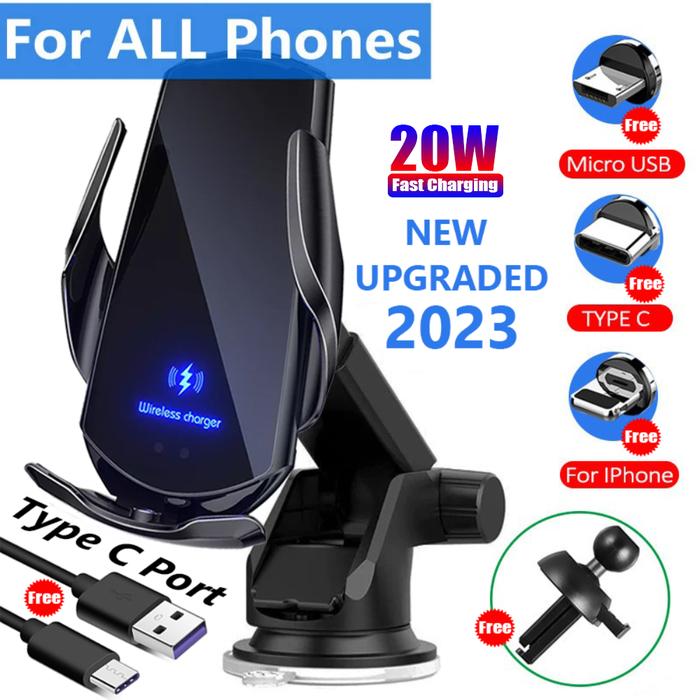 Jual 20W Wireless Car Charger Mount Air Vent Mobile Phone Holder