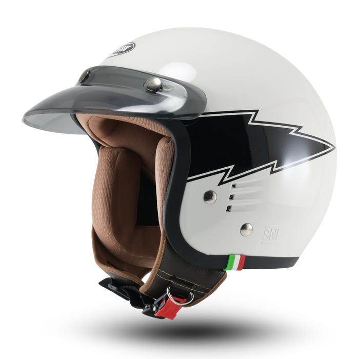 Gambar R-six Guardia Helm Bogo Terbaru Motif Laxus Cepol Hijab Friendly SNI Kaca Motor Motorcycle Visor Size M & L Anti UV Painting Protect Anti Pecah Anti Silau - Broken White, Datar Hitam dari lenterahelm undefined Tokopedia