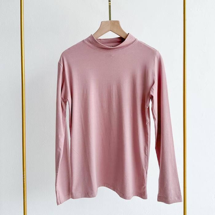 Gambar Emikoawa Manset Kaos Badan Wanita Inner Top Lengan Panjang Daily Basic Manset Longsleeve Rayon Strech Adem Premium - Blossom Pink, Fit to XL dari Emikoawa undefined Tokopedia