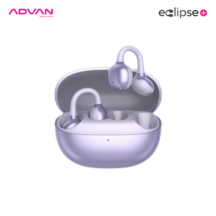 Gambar ADVAN Eclipse+ Plus Open-Ear Clip Bluetooth 6.0 Low Latency Smart Touch Control Up To 9 Hours Support Apps Waterproof IPX4 Ergonomic Design OWS Earphone - Purple dari ADVAN INDONESIA Kota Semarang Tokopedia