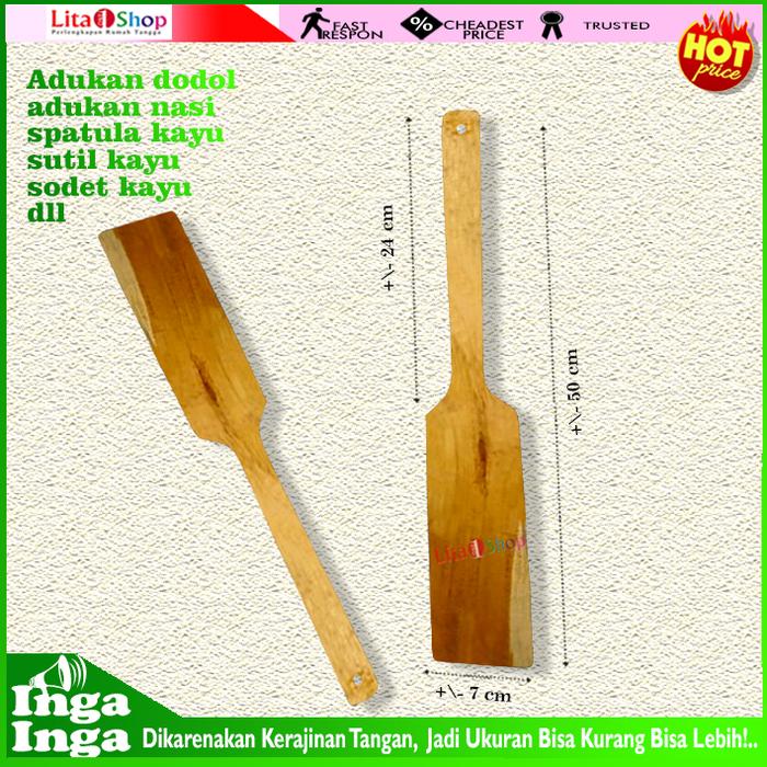 Gambar Adukan Dodol Kayu 50 cm - Spatula Dodol - Pengaduk Nasi - Spatula Kayu dari Lita One Shop undefined Tokopedia