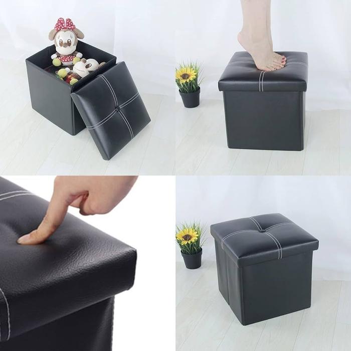 Gambar Kursi Sofa Lipat Kursi Empuk Portable Wadah Penyimpanan Barang Serbaguna Bangku Sofa Lipat Kulit Waterproof Furniture Busa - NELSA(S)-BLACK dari Lemarikainjkt168 undefined Tokopedia