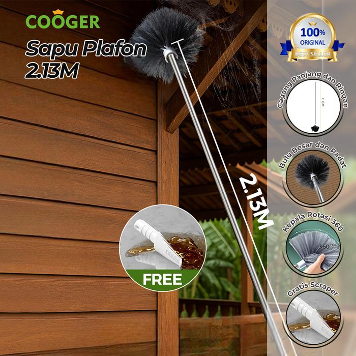 Gambar COOGER Sapu Plafon Dengan Gagang Stainless Steel Ringan dan Panjang Sapu Sawang Sarang Laba Laba Sapu Langit Atap Multifungsi dari COOGER Official Store undefined Tokopedia