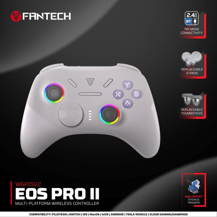 Gambar Fantech EOS PRO II S WGP15V2S Wireless Bluetooth Gamepad Tri Mode Connectivity Controller Joystick with Hall Effect WGP15 V2 - Solid Grey WGP15V2 dari Clover Gaming Indonesia undefined Tokopedia