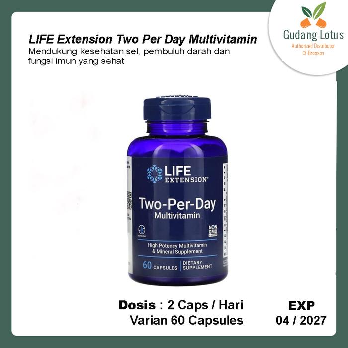 Gambar (ORIGINAL) Life Extension Two Per Day capsule Multivitamin isi 60 capsule Suplemen Vitamin & Mineral dari Gudang Lotus undefined Tokopedia