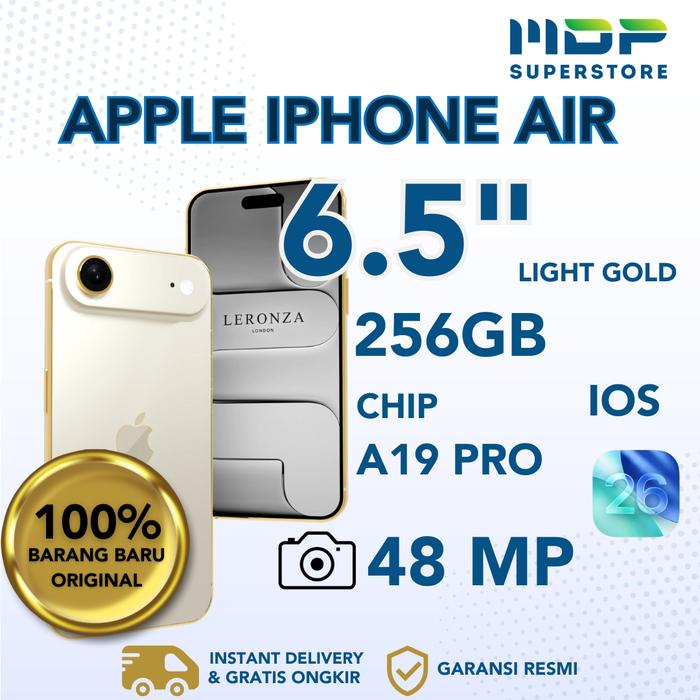 Gambar HANDPHONE IPHONE AIR 256GB 512GB GARANSI RESMI - HP IPHONE AIR - LIGHT GOLD 256GB dari mdpsuperstore undefined Tokopedia
