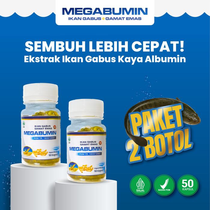 Megabumin Promo MEGABUMIN - Suplemen Albumin Kapsul Minyak Ikan Gabus Untuk Obat ...