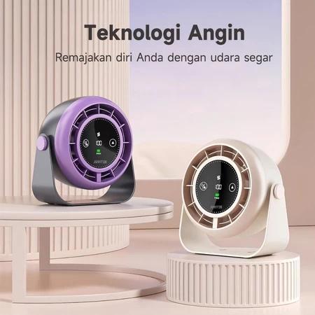 Gambar Mini Fan Rechargeable Turbo Fan Portable Desk Electric Fan 100 Gears High Speed LED Digital Angin kipasanginportable kipas  gojodog - purple dari Trynexa undefined Tokopedia