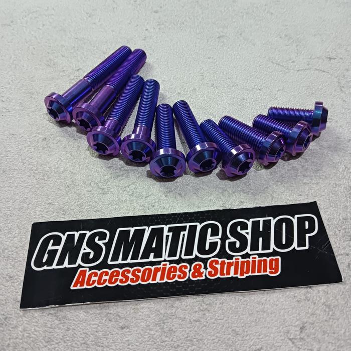 Gambar baut probolt titanium (1BIJI) M10x25 drat 14 panjang 2.5 cm payung big head - M10X25 2.5CM dari GNS MATIC SHOP undefined Tokopedia
