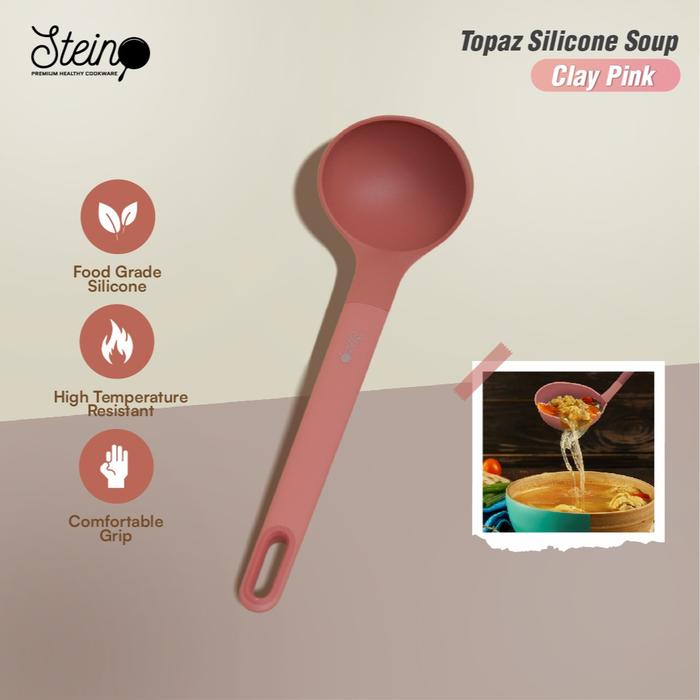 Gambar Spatula Soup Silikon Food Grade Topaz Stein - Clay Pink dari Steincookware Official Store undefined Tokopedia