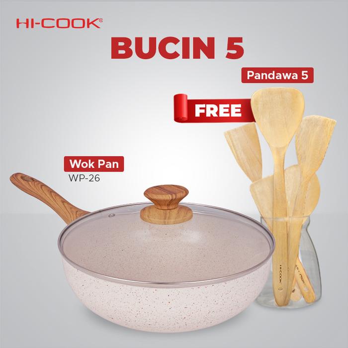 Gambar Paket Bucin 5 - Hi-cook Wook Pan WP-26 + Set Sutil Pandawa Lima - BUCIN5 dari Hi Cook Indonesia undefined Tokopedia