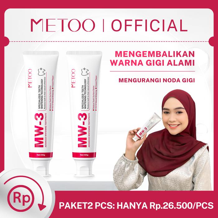 Gambar [BPOM]METOO MW-3 Advanced whitening Toothpaste 2*100g - pemutih gigi / Bebas Sensitif / Bebas Karang Gigi / Pasta Gigi Probiotik / Karang Gigi / Gusi Sensitif / Membersihkan Noda Gigi dari Metoo Beauty undefined Tokopedia
