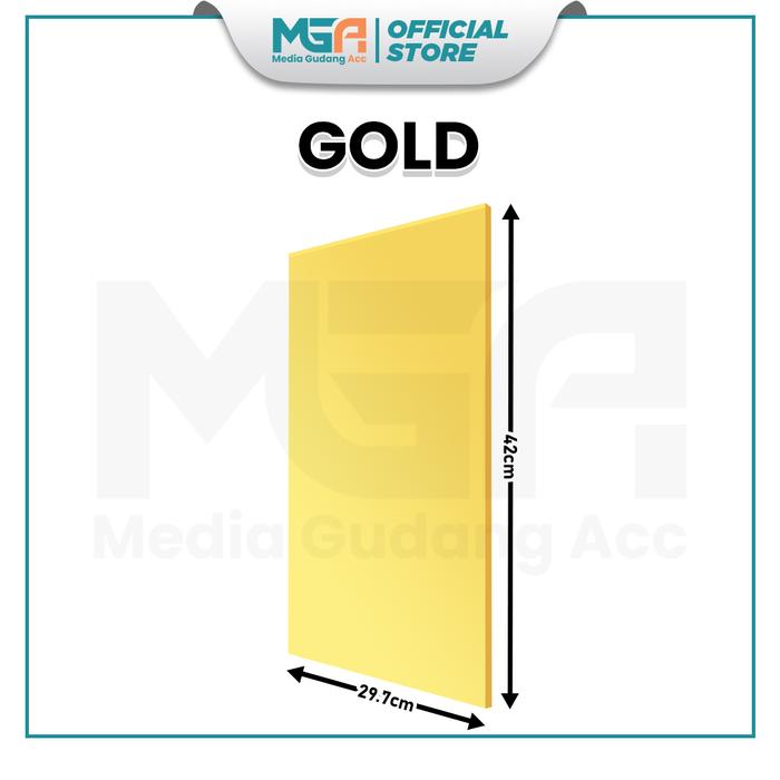 Gambar Akrilik Lembaran Mirror A3 2mm Gold Rose Gold Silver Merah Biru Ukuran 42x29.7cm Grade A - GOLD dari Media Gudang Acc undefined Tokopedia