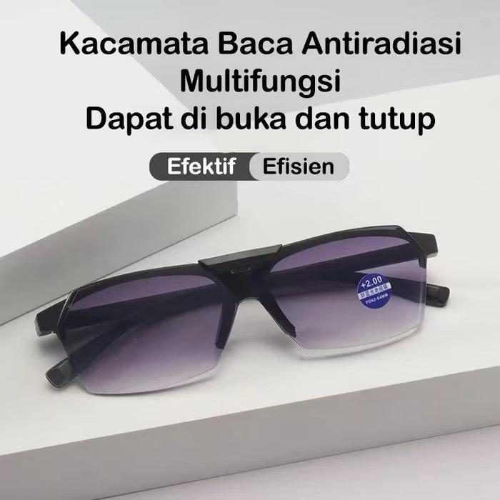 Gambar Kacamata Baca Multifungsi Lensa Buka Tutup Kacamata Plus Lensa Anti Radiasi Plus 1.00 s/d 4.00 - Hitam, Plus 1.00 dari OPTIK ALI.A undefined Tokopedia