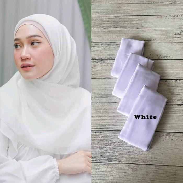 Gambar Hijab Segiempat Voal Premium Laser Cut Muslim Terbaru - Square Kerudung tencel spandex pashmina kaos black hijab  oval paris  jadul paris  jadul hijab  plain Hitam Basic pashmina ceruty babydoll Panjang Pad Instan Ciput Syari - Putih, 110x110cm dari Bahannakain02_Collection undefined Tokopedia