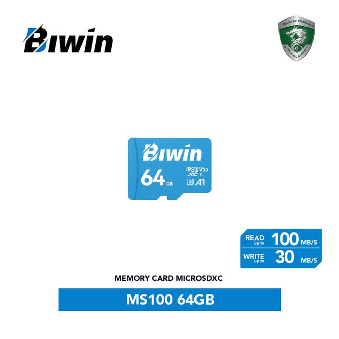 Gambar BIWIN MS100 MicroSD Card UHS-I - 64GB dari BIWIN Indonesia undefined Tokopedia
