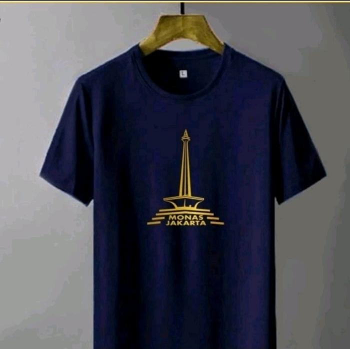 Gambar kaos distro oleh oleh  jakarta motip monas - putih, l dari LINACOLLECTION889 undefined Tokopedia