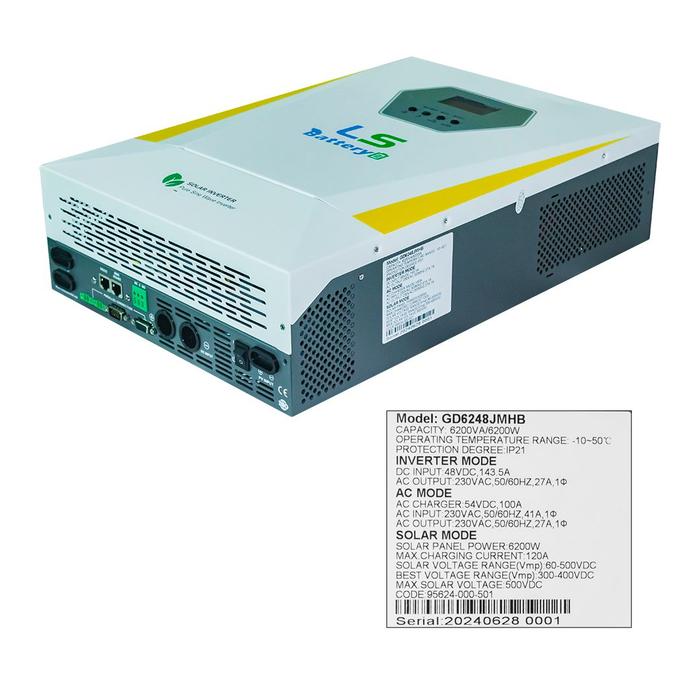 Hybrid Inverter Offgrid SMT LS 48V 6200W MPPT 500VDC High Performance - LS 6200W