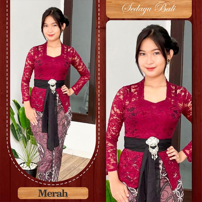 Gambar Oneset kebaya sofia lengan panjang selendang sifon - Pakaian tradisional wanita - Baju dewasa, Atasan kebaya bali kamen bali modern kebaya kebaya  kutu  baru Dress Katun - Merah, M dari Sedayu Bali undefined Tokopedia