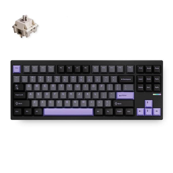 MCHOSE GX87 / GX-87 80% Aluminum Custom Triple-mode Wireless RGB Mechanical Gaming Keyboard - Lite Blue Nano Spraying, Matcha Latte