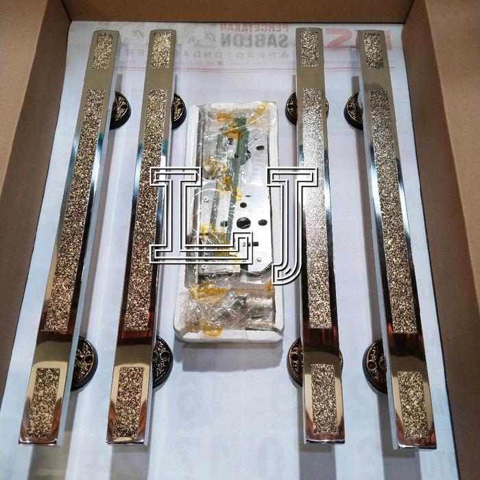 Gambar Handle pintu minimalis mewah antik emas gold 45cm gagang pintu full stainless steel - 4biji+1set kunci, 33cm dari New Langgengjaya07 undefined Tokopedia