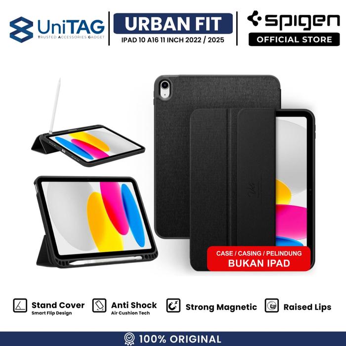 Gambar SPIGEN Case for iPad 10 A16 2022 2025 10.9 Inch SPIGEN Urban Fit Stand Flip Cover Smart Casing - Black dari UniTAG Store Kota Administrasi Jakarta Barat Tokopedia