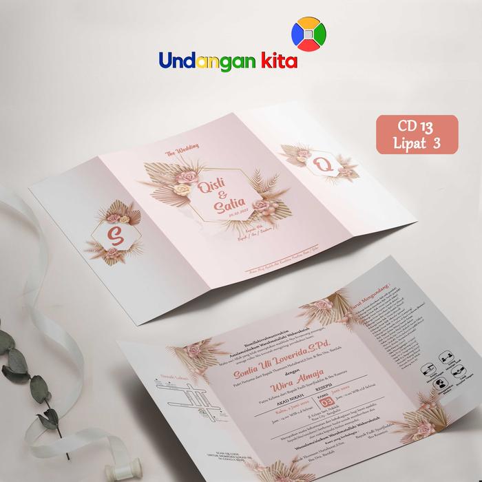 Gambar (100Pcs) Undangan Pernikahan Brief Card Lipat Dua Lipat Tiga - Code 13 Lipat 3 dari Undangan Kita undefined Tokopedia