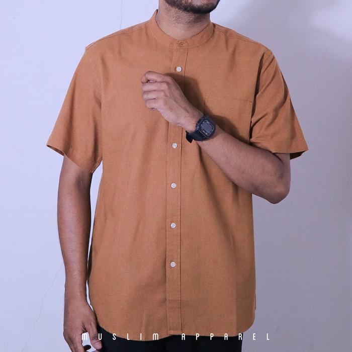 Gambar Baju Kemeja Koko Cotton Linen Coklat Russet - Koko Lengan Pendek Pria Polos Dewasa Kain Lembut Muslim Nyaman Mewah Casual - M dari Ar Rasyiid Indonesia undefined Tokopedia