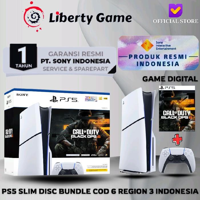 Gambar PS5 Console Slim Model / PS5 Slim Console Disc & Digital Version - Slim Disc 1 Stik Bundle COD 6 dari Liberty Game Store undefined Tokopedia