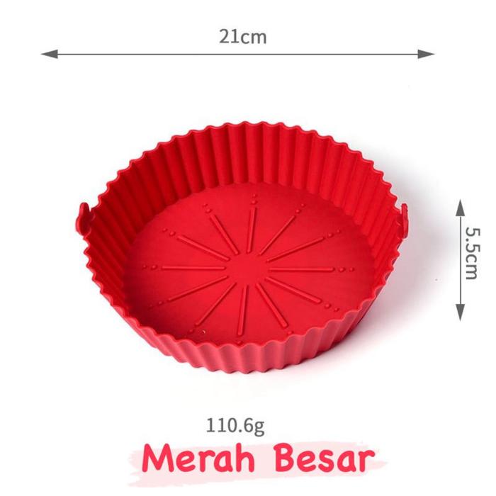 Gambar Alas Air Fryer Silikon tahan panas Tray Multifungsi / SILICONE Air Fryer Silicone Pot Silikon Bowl Wadah Tray Nampan Baking Cooking / kertas air fryer / alas air fryer silikon BPA FREE Y02 - Fryer Merah Besar dari BobeiniOfficialStore undefined Tokopedia