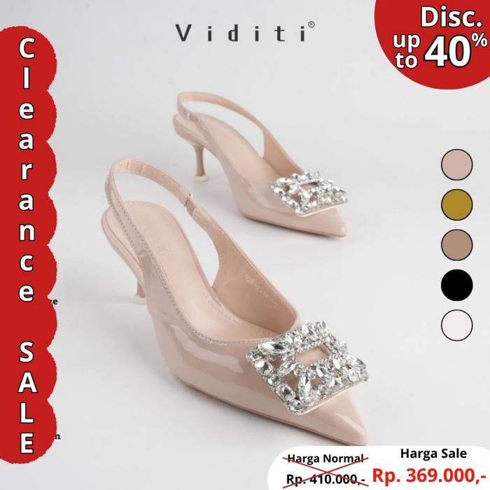 Gambar [Clearance Sale] Viditi Jovita Sling Back Heels 6 cm | Shoes | Sepatu Import Wanita | Hak Tinggi | Wedding | Wisuda | Seserahan | Hangout | Nikah | Sangjit | Prewed dari viditi undefined Tokopedia
