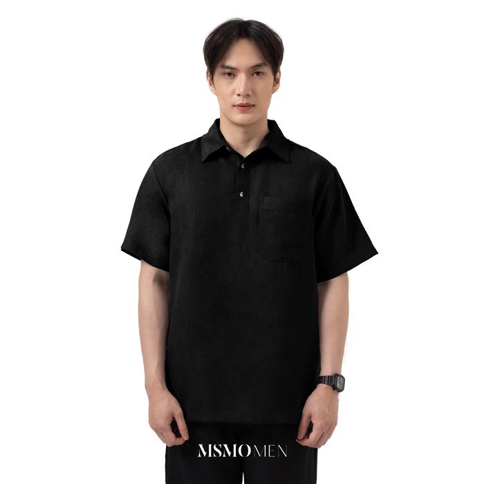 Gambar MSMO Men Oliver Shirt / Kaos Lengan Pendek Pria Dewasa / Kaos Polo Berkerah Pria / Kaos Polos Dewasa - Black, M dari msmo.men undefined Tokopedia