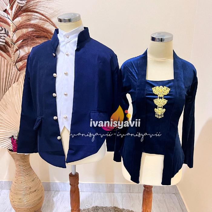 Gambar [Atasan- Beskap Kebaya] Atasan Baju Prewedding Warna Navy | Adat Jawa Hewes - (Hewes : S/ L1), (Kby : S) dari ivanisyavii undefined Tokopedia