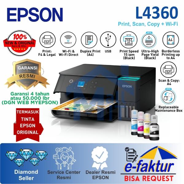 Gambar Printer Epson L4360 L-4360 L 4360 Pengganti L4260 Wi-Fi All-in-One Ink Tank Garansi Resmi - L4360 dari Mall IT Medan undefined Tokopedia