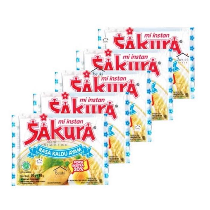 Gambar [ 5 PCS ] MIE SAKURA KUAH RASA KALDU AYAM 60 GRAM - Makanan & Mie Instan dari Al-Azizi Store undefined Tokopedia