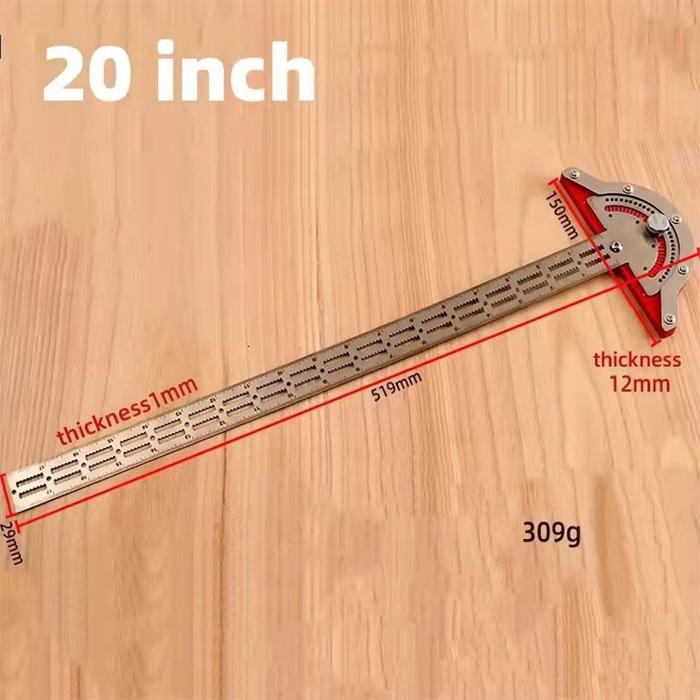 Gambar BEANABELL Penggaris Busur Pertukangan Protractor Pengukur Sudut Stainless Steel Woodworking Edge Ruler Multifungsi - 20inch dari scarlettofficial.id Kota Cimahi Tokopedia