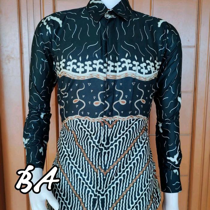 Gambar Kemeja Batik Katun Lengan Panjang 2025 Pria Dewasa Baju Kerja Casual - B, L dari ar jaya batik_NEW undefined Tokopedia