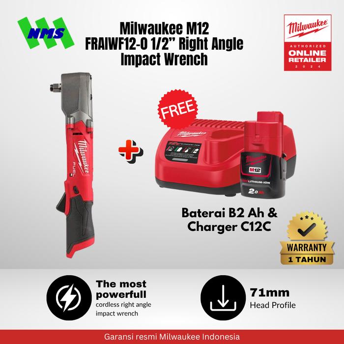 Milwaukee M12 Right Angle Drill Driver MILWAUKEE 12V RIGHT ANGLE