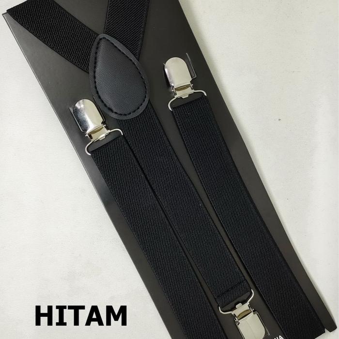 Gambar Suspender Bretel Tali jojon 2,5 cm Polos - Fit Size XL - Untuk Anak dan Dewasa - Hitam XL dari AlawsStyle undefined Tokopedia