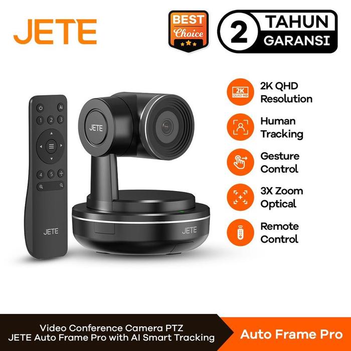 Gambar JETE Auto Frame Pro Webcam PTZ 2K Video Conference with Motion Detection AI Smart Tracking 3x Zoom - Garansi 2 Tahun - Auto Frame Pro, + Tripod H11 dari JETE Authorized Store Bali undefined Tokopedia