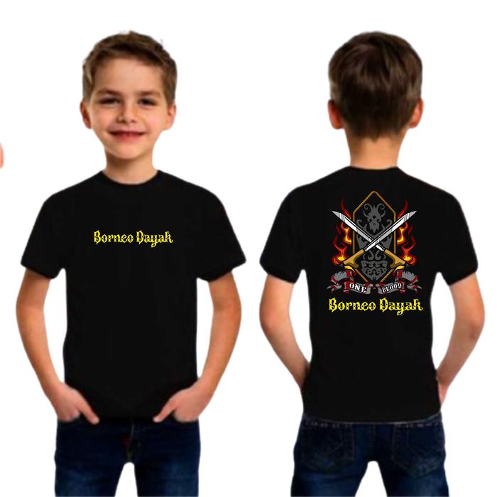 Gambar BAJU ANAK ANAK BORNEO DAYAK ONE BLOOD DB /KAOS COD UNISEX BORNEO Fashion - HITAM, 1-2THN dari Toko Sip Murah undefined Tokopedia