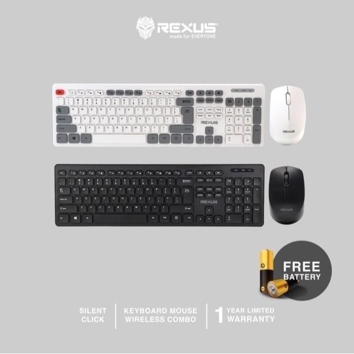 Gambar Rexus KM-8 KM8 Bundle Combo Office Keyboard + Mouse Wireless - Keyboard Mouse Wireless REXUS KM8 / KM 8 / KM-8 V2 - WHITE dari Level99Store undefined Tokopedia