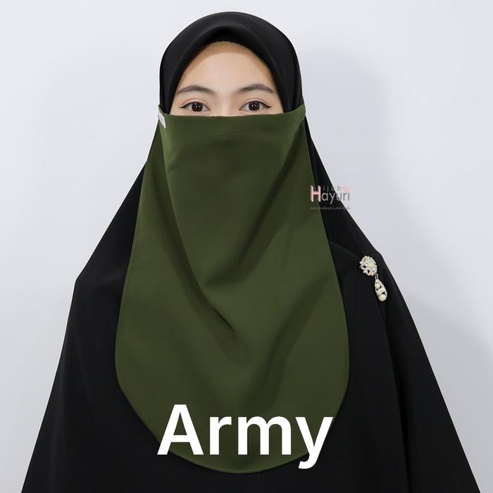 Gambar Cadar Tali Muslimah Wolfis Halus Nyaman Tidak Menerawang - Army dari Hijab Hayuri Official Kota Bekasi Tokopedia