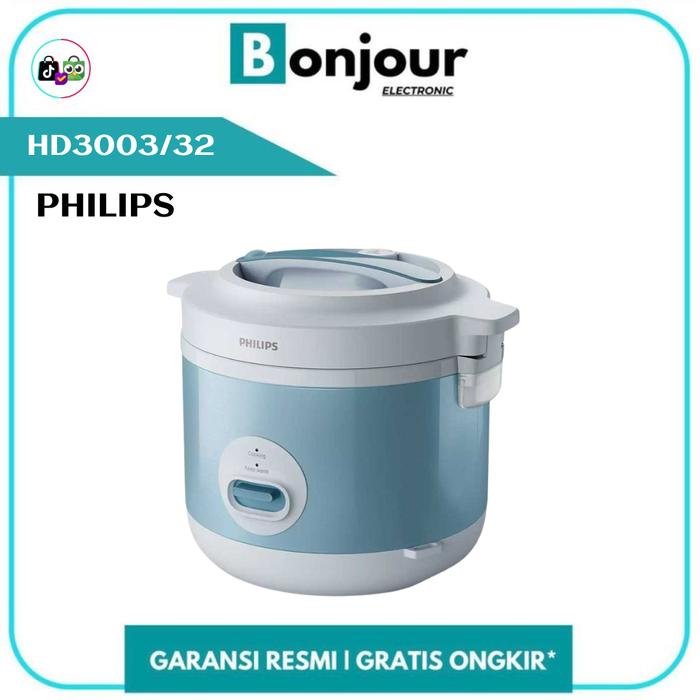Gambar Rice Cooker Philips Seri 1000 HD3003 Penanak Nasi 1.8 Liter Philips HD3003 Panci - Biru dari Bonjour Electronic Official undefined Tokopedia