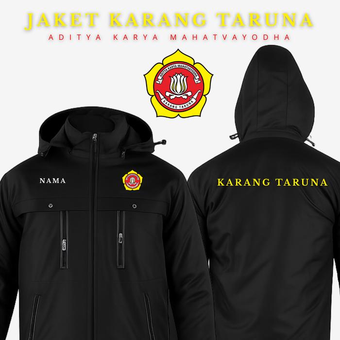 Gambar Jaket Karang Taruna Custom Nama - Outdoor Windbreaker Jaket Pria & Wanita Parasut Olahraga badminton baju pendaki - HITAM, M dari MaskulinSport undefined Tokopedia